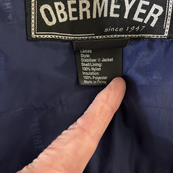 Obermeyer Jacket Womens 10 Blue Stabilizer II Winter Ski Snow Hooded Full Zip - Picture 10 of 16